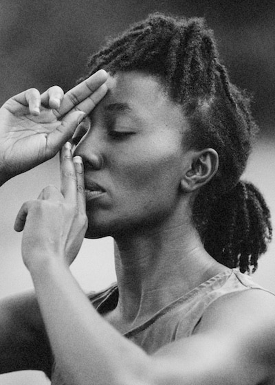 Portrait of Chisara Agor in black and white film style